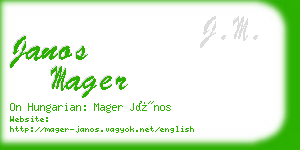 janos mager business card